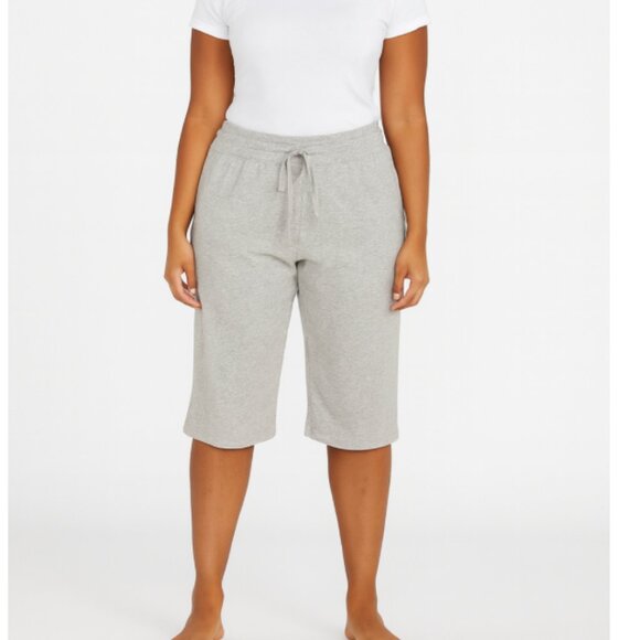 NWT Karen Scott Sport Women’s Gray Pull-On Comfy Drawstring Shorts, size Medium - Picture 1 of 5